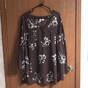 Plus size floral blouse